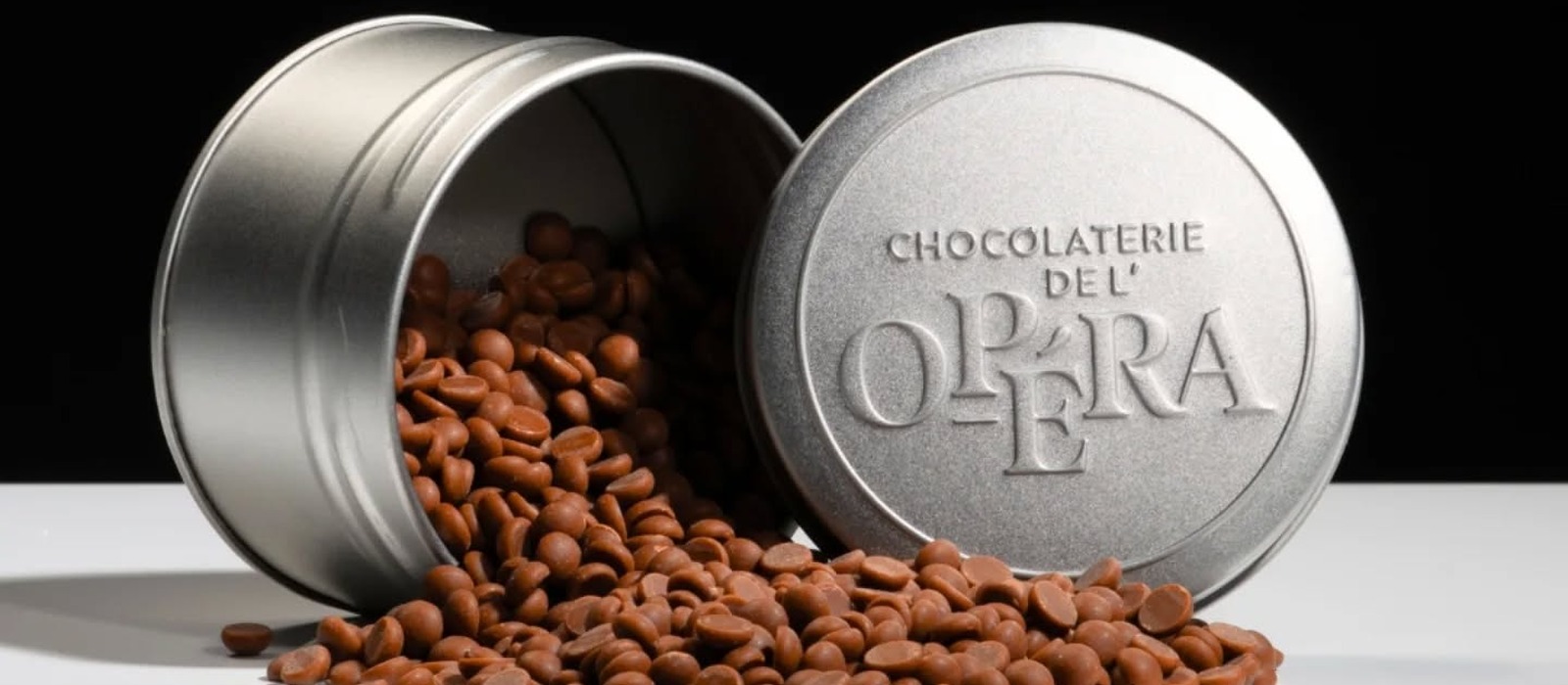 Chocolate couverture drops in production